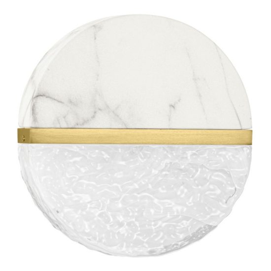Applique da parete con sfera led 7w 2700k dimmerabile per soggiorno bianco, oro ottone e nero