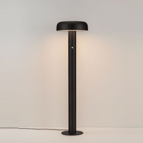 Lampada da terra con testa a disco led 28w 2700k dimmerabile per soggiorno moderna nera sabbiata
