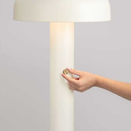 Lampada da terra con testa a disco led 28w 2700k dimmerabile per soggiorno moderna crema