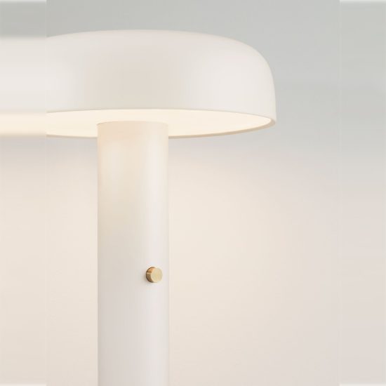 Lampada da terra con testa a disco led 28w 2700k dimmerabile per soggiorno moderna crema