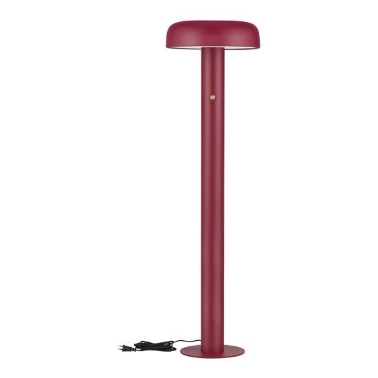 Lampada da terra con testa a disco led 28w 2700k dimmerabile per soggiorno moderna bordeaux