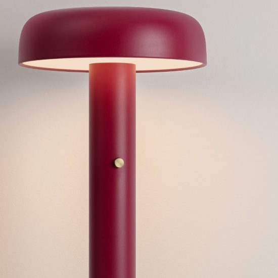 Lampada da terra con testa a disco led 28w 2700k dimmerabile per soggiorno moderna bordeaux