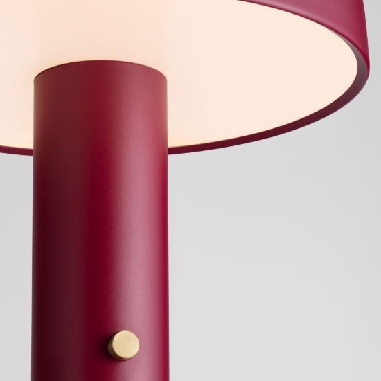 Lampada da terra con testa a disco led 28w 2700k dimmerabile per soggiorno moderna bordeaux