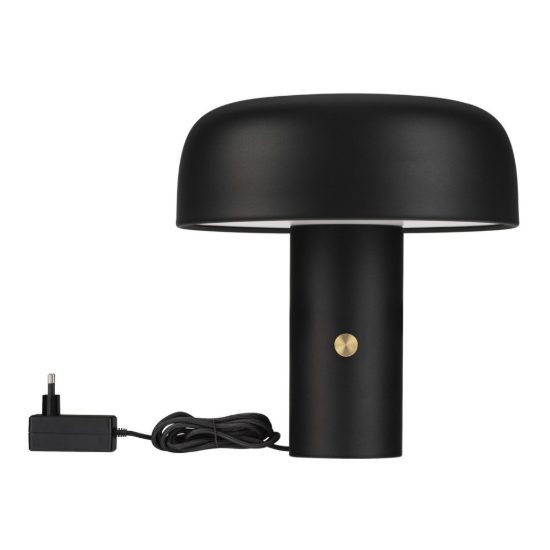 Abat-jour a fungo led 17w 2700k dimmerabile per comodino moderno nero sabbiato