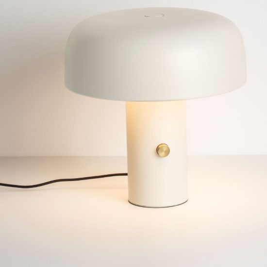 Abat-jour a fungo led 17w 2700k dimmerabile per comodino moderno crema