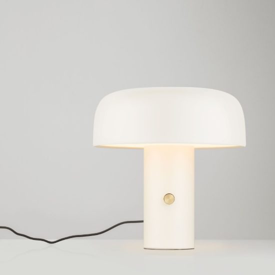 Abat-jour a fungo led 17w 2700k dimmerabile per comodino moderno crema
