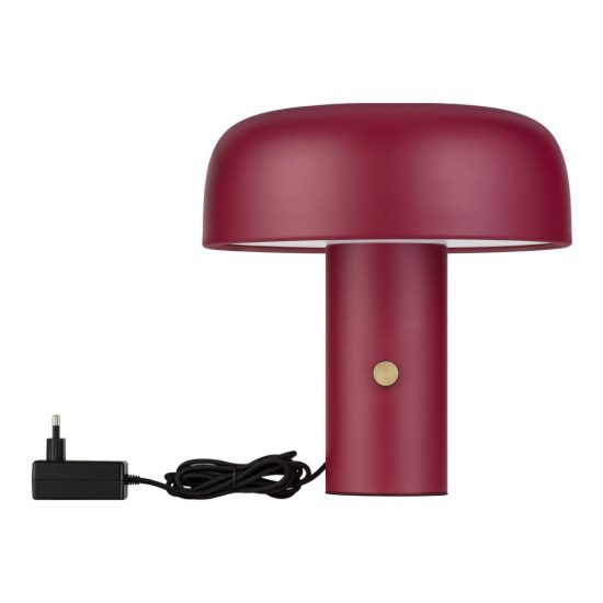 Abat-jour a fungo led 17w 2700k dimmerabile per comodino moderno bordeaux