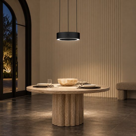 Lampada a sospensione led 24w 3000k dimmerabile con sensore per camera da letto moderna nera