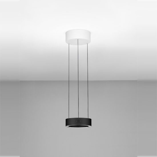 Lampada a sospensione led 24w 3000k dimmerabile con sensore per camera da letto moderna nera