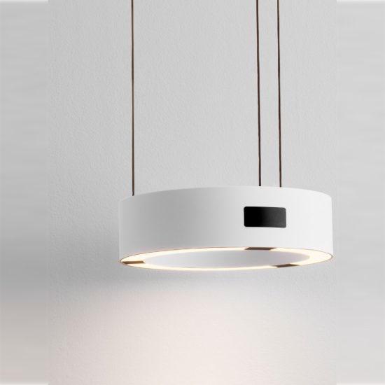 Lampada a sospensione led 24w 3000k dimmerabile con sensore per camera da letto moderna bianca