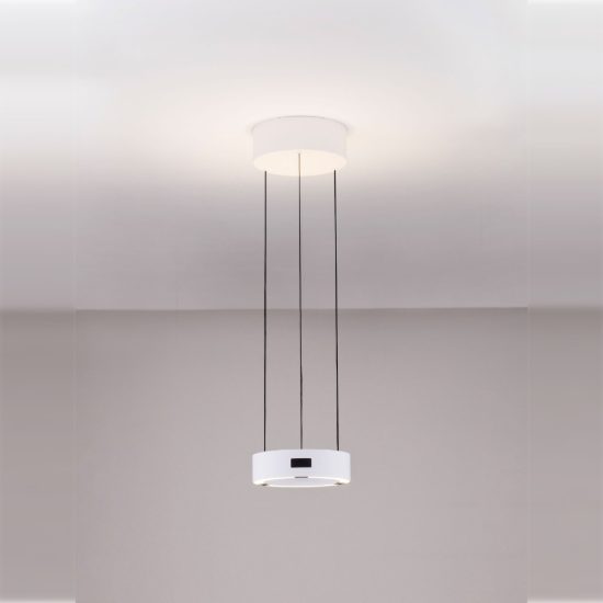 Lampada a sospensione led 24w 3000k dimmerabile con sensore per camera da letto moderna bianca