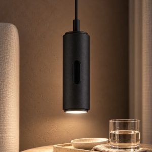 Lampada a sospensione led 12w 3000k dimmerabile con sensore per camera da letto moderna nera