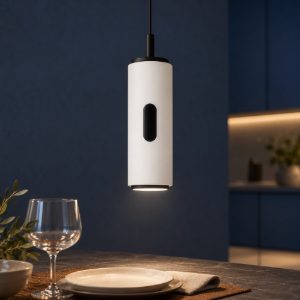 Lampada a sospensione led 12w 3000k dimmerabile con sensore per camera da letto moderna bianca