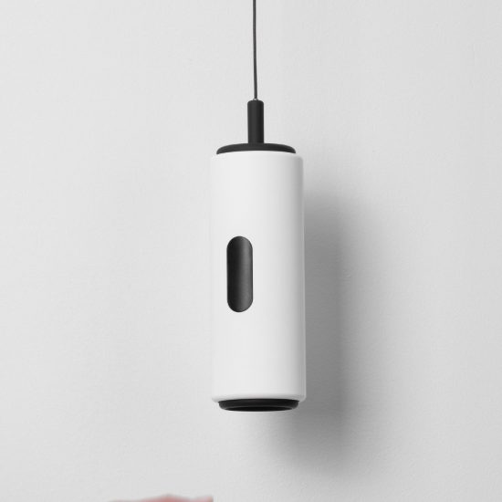 Lampada a sospensione led 12w 3000k dimmerabile con sensore per camera da letto moderna bianca