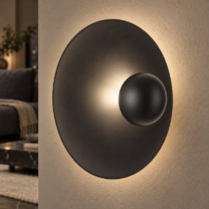 Applique da parete led 9w 3000k per soggiorno moderna nera sabbiata
