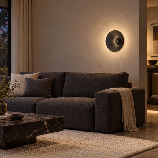 Applique da parete led 9w 3000k per soggiorno moderna nera sabbiata