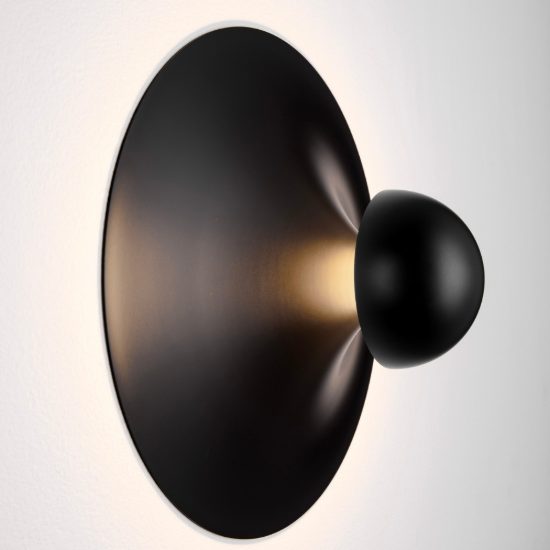 Applique da parete led 9w 3000k per soggiorno moderna nera sabbiata