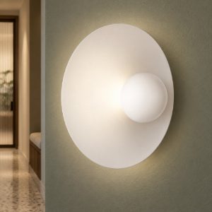 Applique da parete led 9w 3000k per soggiorno moderna bianca sabbiata