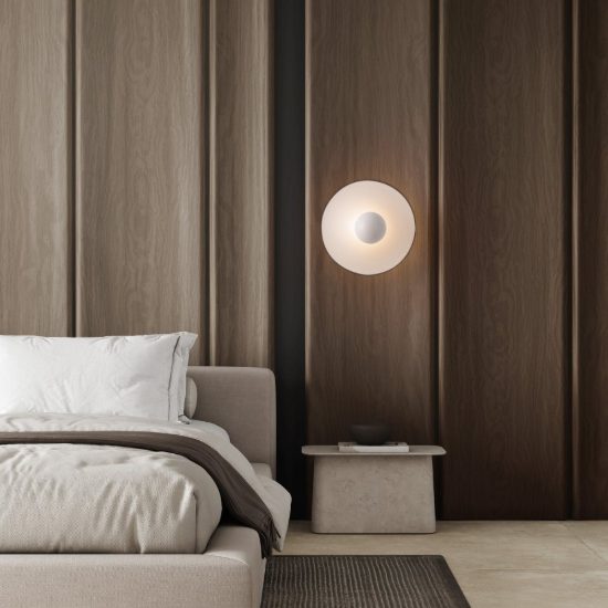Applique da parete led 9w 3000k per soggiorno moderna bianca sabbiata