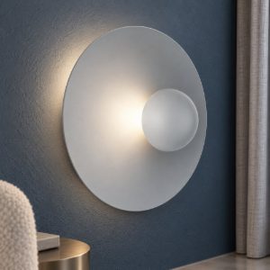 Applique da parete led 9w 3000k per soggiorno moderna grigio celeste