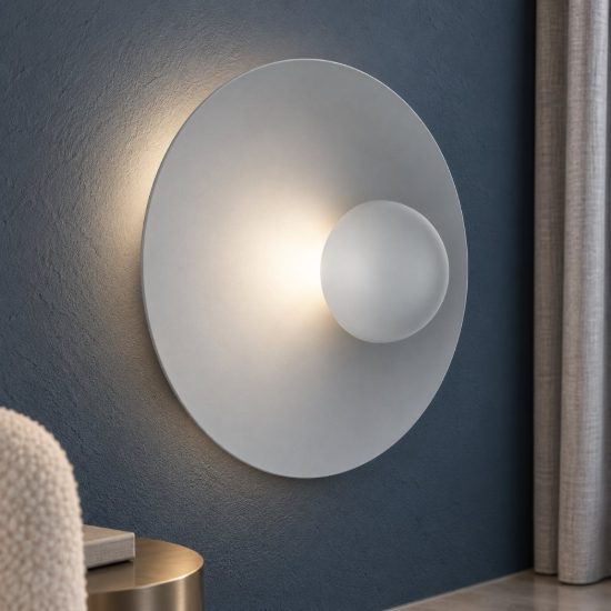 Applique da parete led 9w 3000k per soggiorno moderna grigio celeste