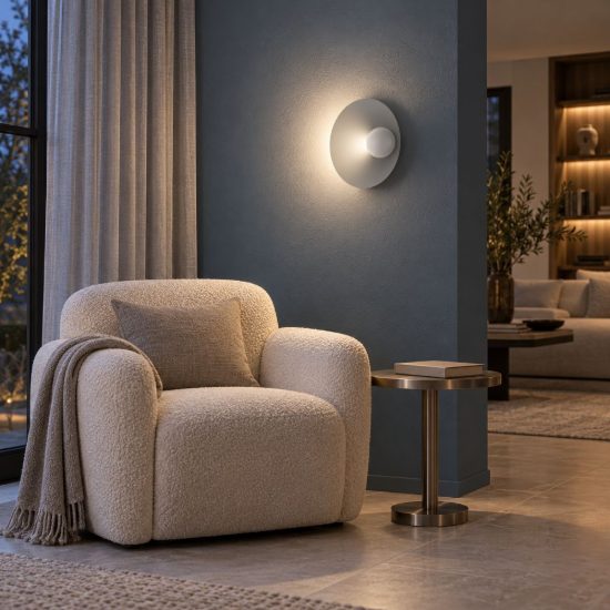 Applique da parete led 9w 3000k per soggiorno moderna grigio celeste