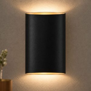 Applique 2 luci ovale per soggiorno moderna nero bianco