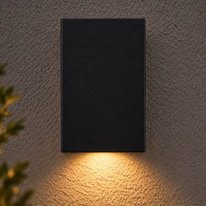 Applique da esterno quadrata nero ip44