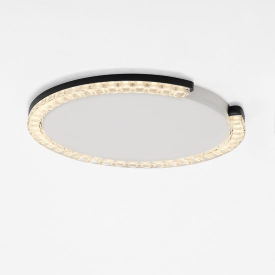Plafoniera tonda ultrapiatta led 21w 3000k dimmerabile moderna nera sabbiata