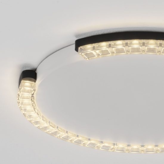Plafoniera tonda ultrapiatta led 21w 3000k dimmerabile moderna nera sabbiata