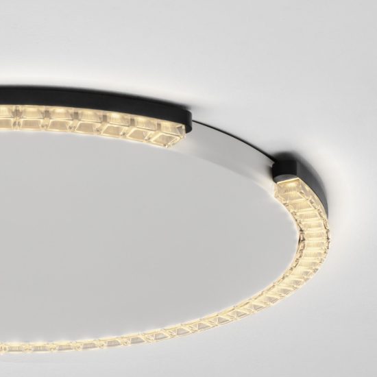 Plafoniera tonda ultrapiatta led 30w 3000k dimmerabile moderna nera sabbiata
