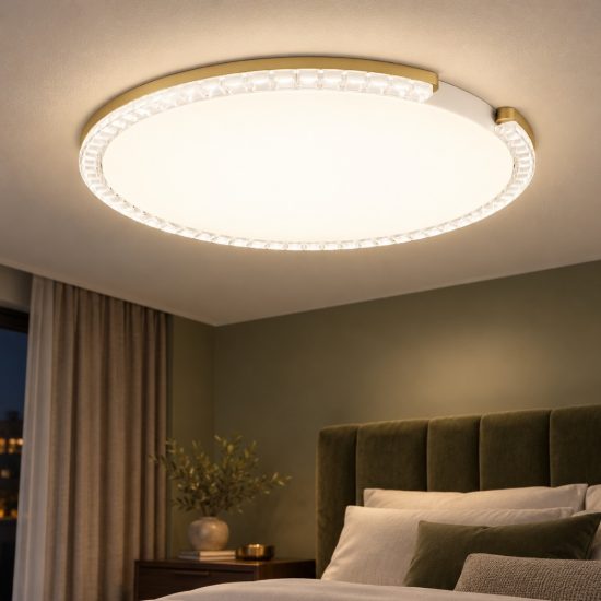 Plafoniera tonda ultrapiatta led 30w 3000k dimmerabile contemporanea oro