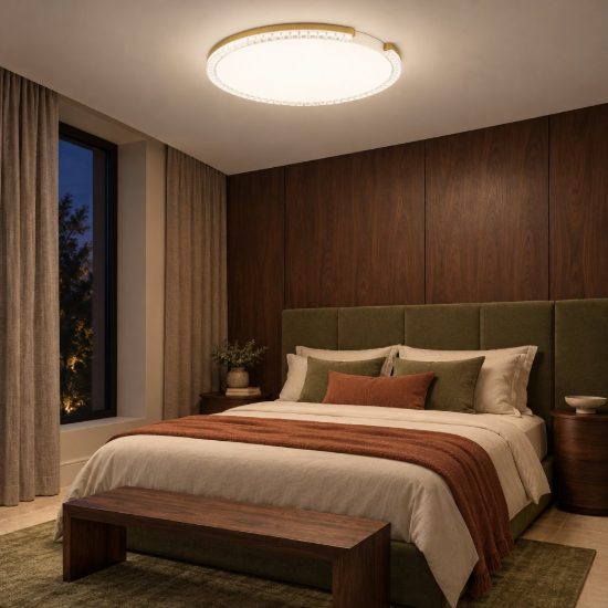 Plafoniera tonda ultrapiatta led 30w 3000k dimmerabile contemporanea oro