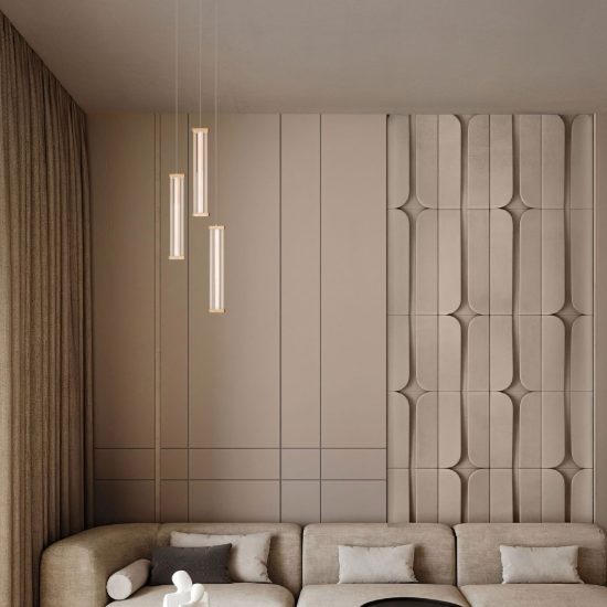 Lampadario a sospensione con 3 pendenti led 13w 2700k per cucina trasparente e oro spazzolato