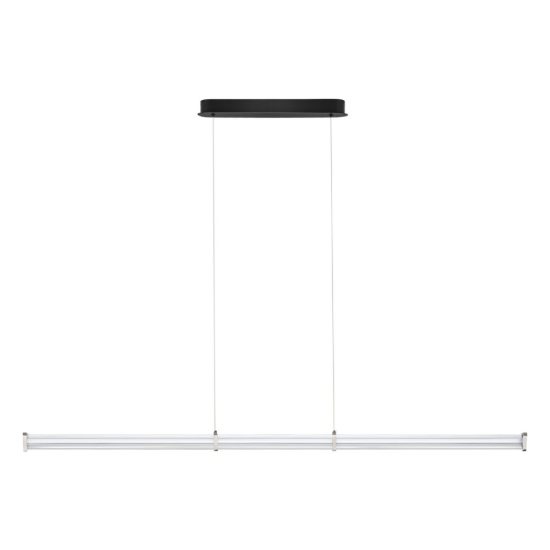 Lampadario a sospensione lineare led 21w 2700k per sala da pranzo trasparente e nichel satinato