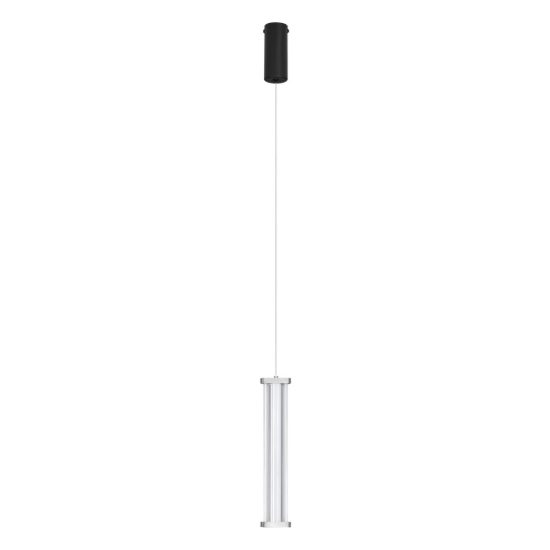 Lampada a sospensione led 6w 2700k dimmerabile per cucina moderna trasparente e nichel satinato