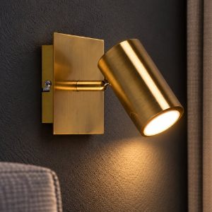 Applique da parete moderna con cilindro orientabile ottone anticato