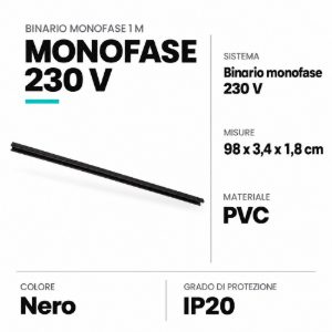 Binario monofase 1 m nero