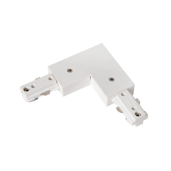 Connettore a l sinistro per binario monofase bianco