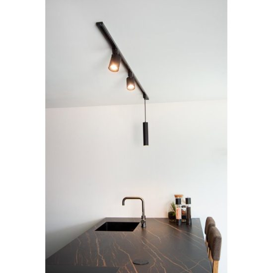 Faretto per binario monofase cilindrico gu10 orientabile nero