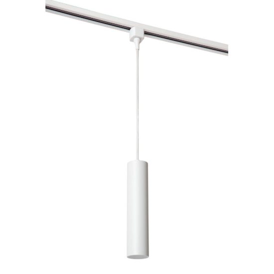 Lampada a sospensione per binario monofase cilindrica gu10 bianco