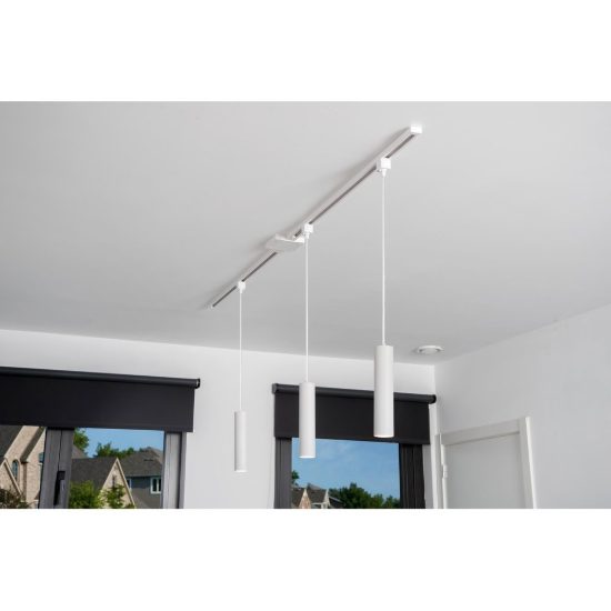 Lampada a sospensione per binario monofase cilindrica gu10 bianco