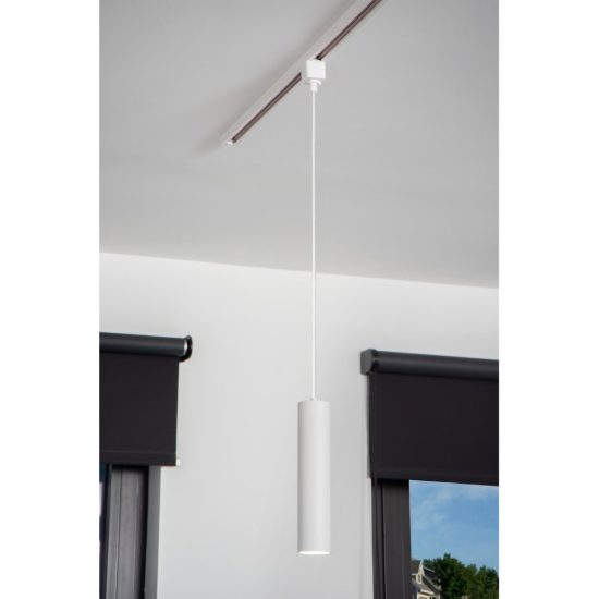 Lampada a sospensione per binario monofase cilindrica gu10 bianco