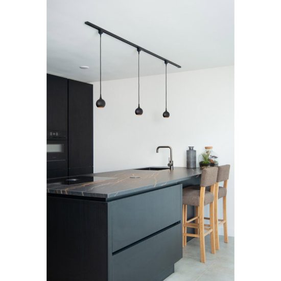 Lampada a sospensione per binario monofase sferica gu10 nero