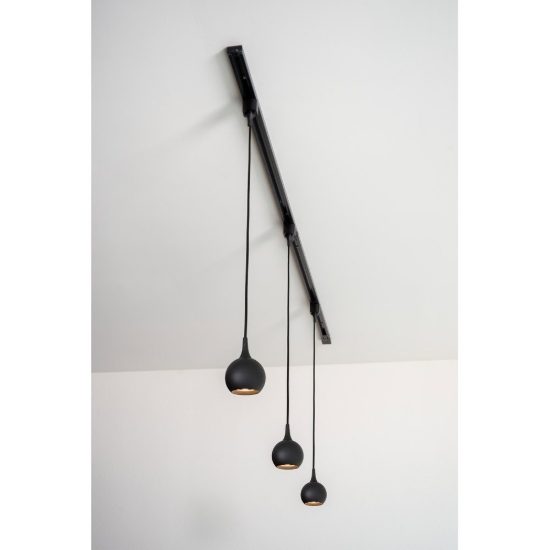 Lampada a sospensione per binario monofase sferica gu10 nero
