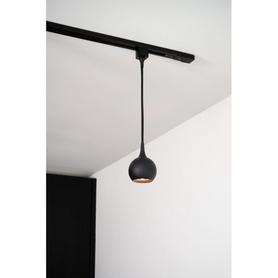 Lampada a sospensione per binario monofase sferica gu10 nero