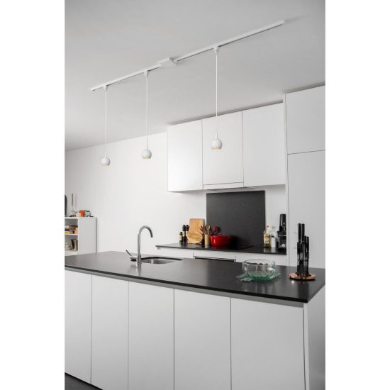 Lampada a sospensione per binario monofase sferica gu10 bianco