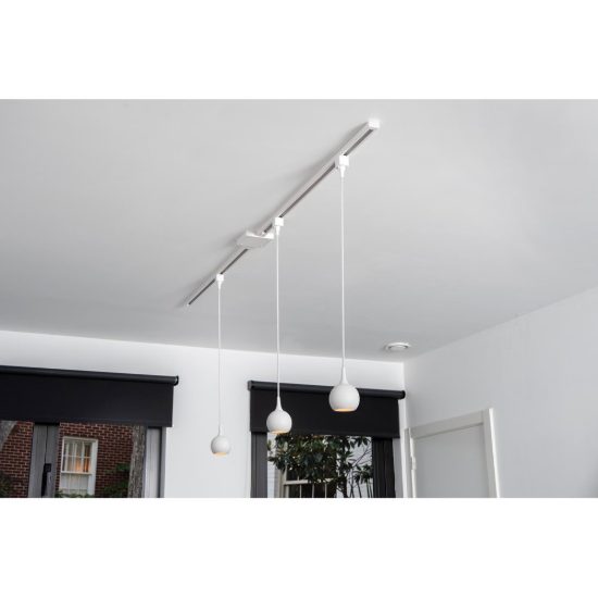 Lampada a sospensione per binario monofase sferica gu10 bianco