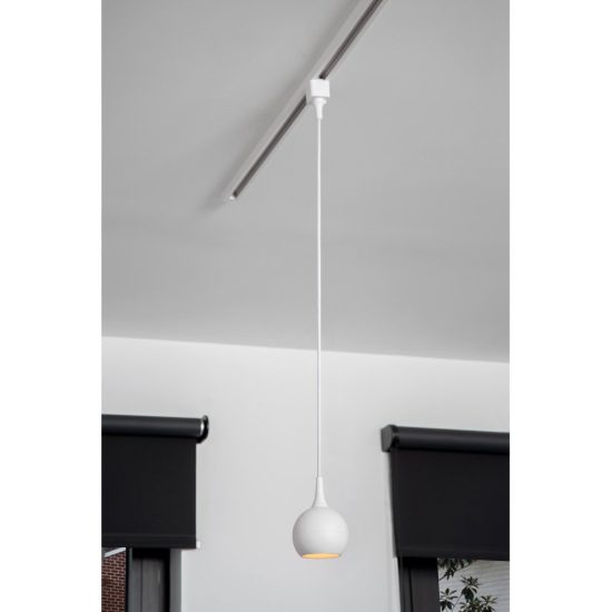 Lampada a sospensione per binario monofase sferica gu10 bianco