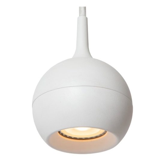 Lampada a sospensione per binario monofase sferica gu10 bianco